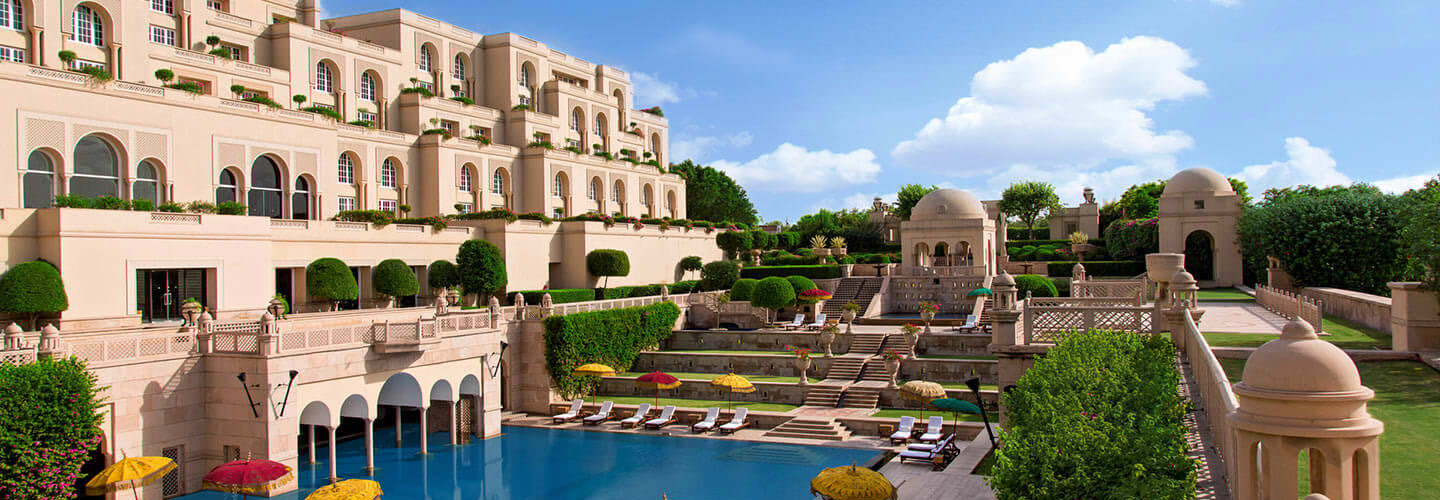 Luxurious Indian heritage palace at dusk